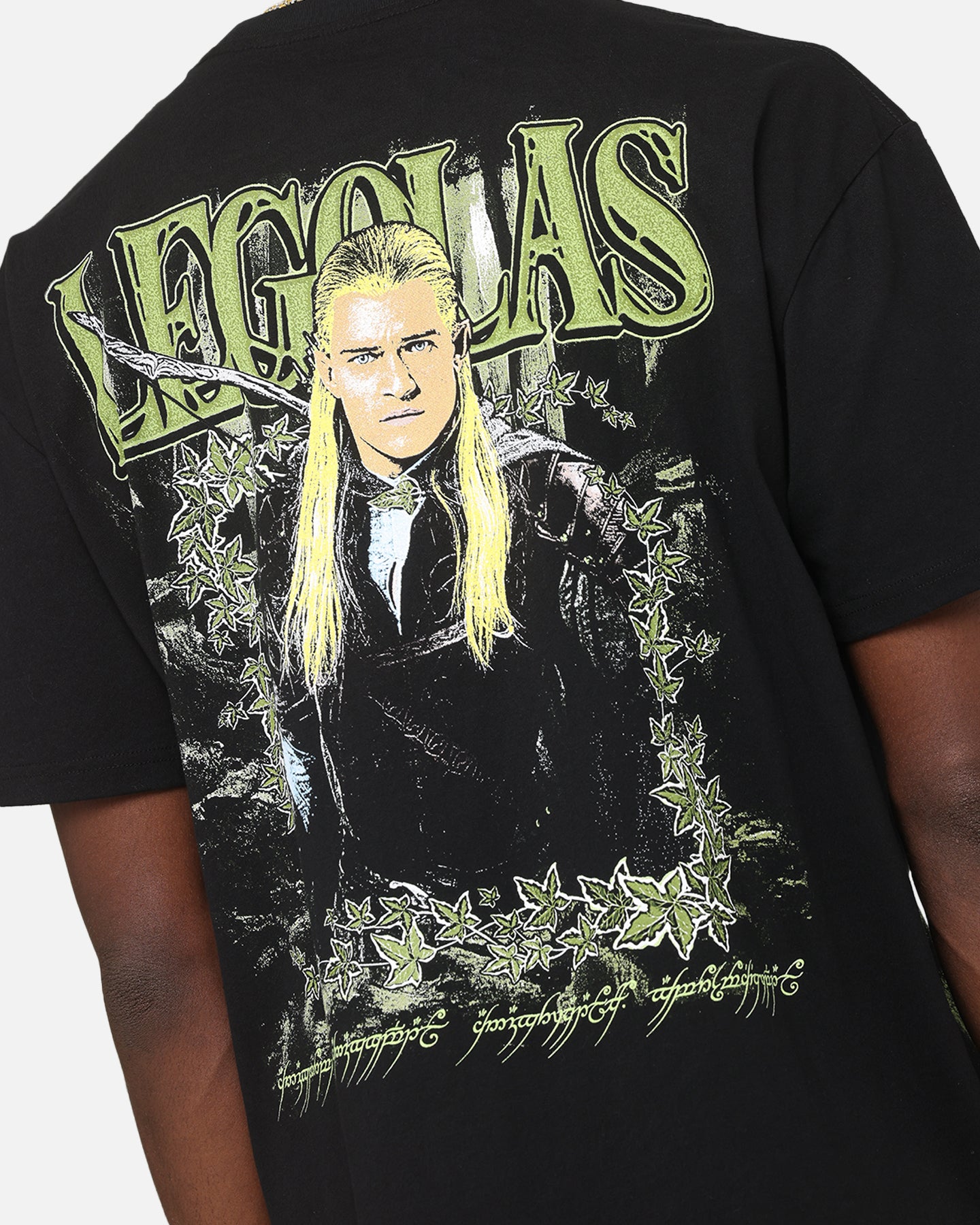 American Thrift Lord of The Rings Legolas Graphic T-Shirt - Black Cotton Tee for Men - Perfect for Cosplay, Movie Nights & LOTR Fan Gifts