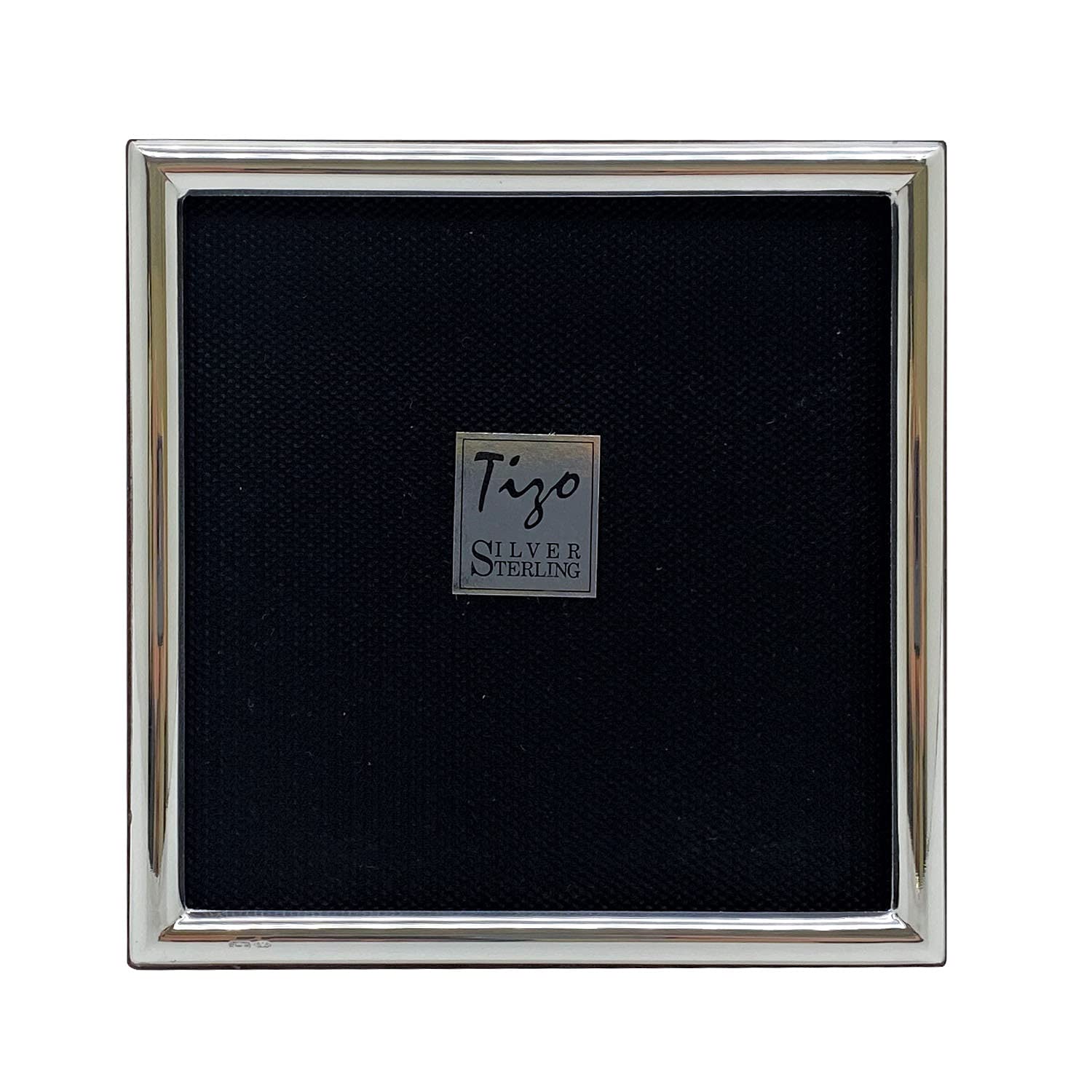 TIZO 5x5 Inch Thin Plain Silver Deco Picture Frame - Premium 925 Sterling Silver Photo Frame for Home & Office Decor - Perfect for Displaying Photos, Artwork, and Memorabilia