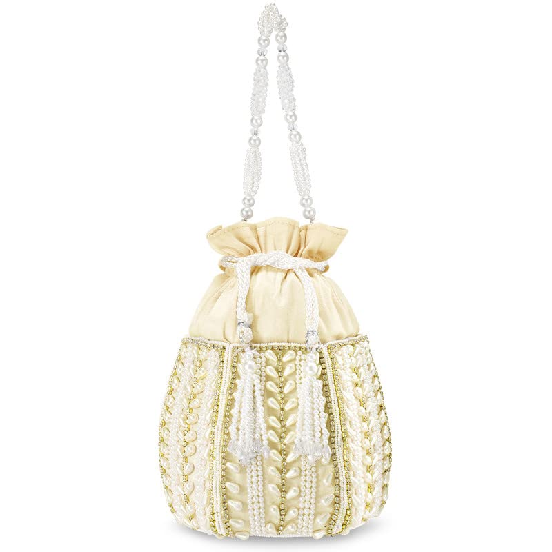 **Aheli Potli Bags for Women - Elegant Ethnic Clutch Purse with Drawstring, Perfect for Weddings, Evening Parties & Special Occasions**