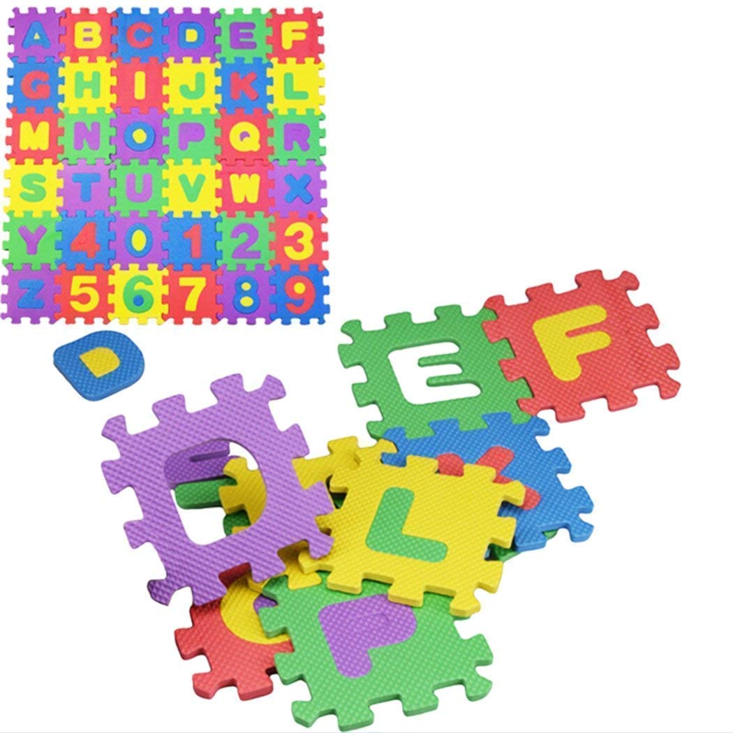 Storio 36-Piece Interlocking Foam Puzzle Mat for Kids - Alphabet & Number Learning Playmat, Non-Toxic & Durable, Made in India | Perfect for Playrooms, Daycares & Educational Activities