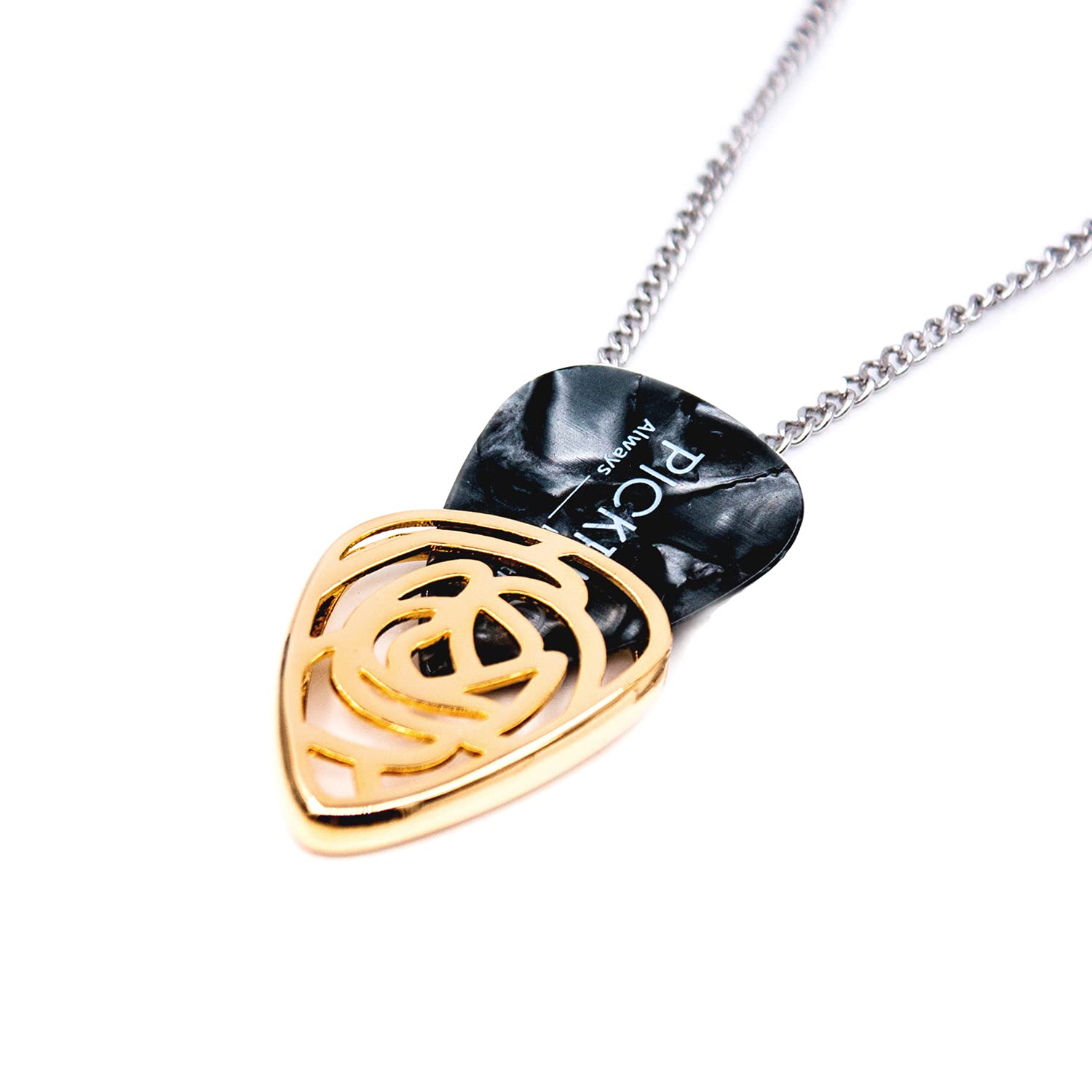 Rose Shaped Guitar Pick Holder Necklace - Elegant Musical Jewelry for Guitarists | Perfect Gift for Musicians & Music Lovers | Stage Performance & Daily Wear Accessory