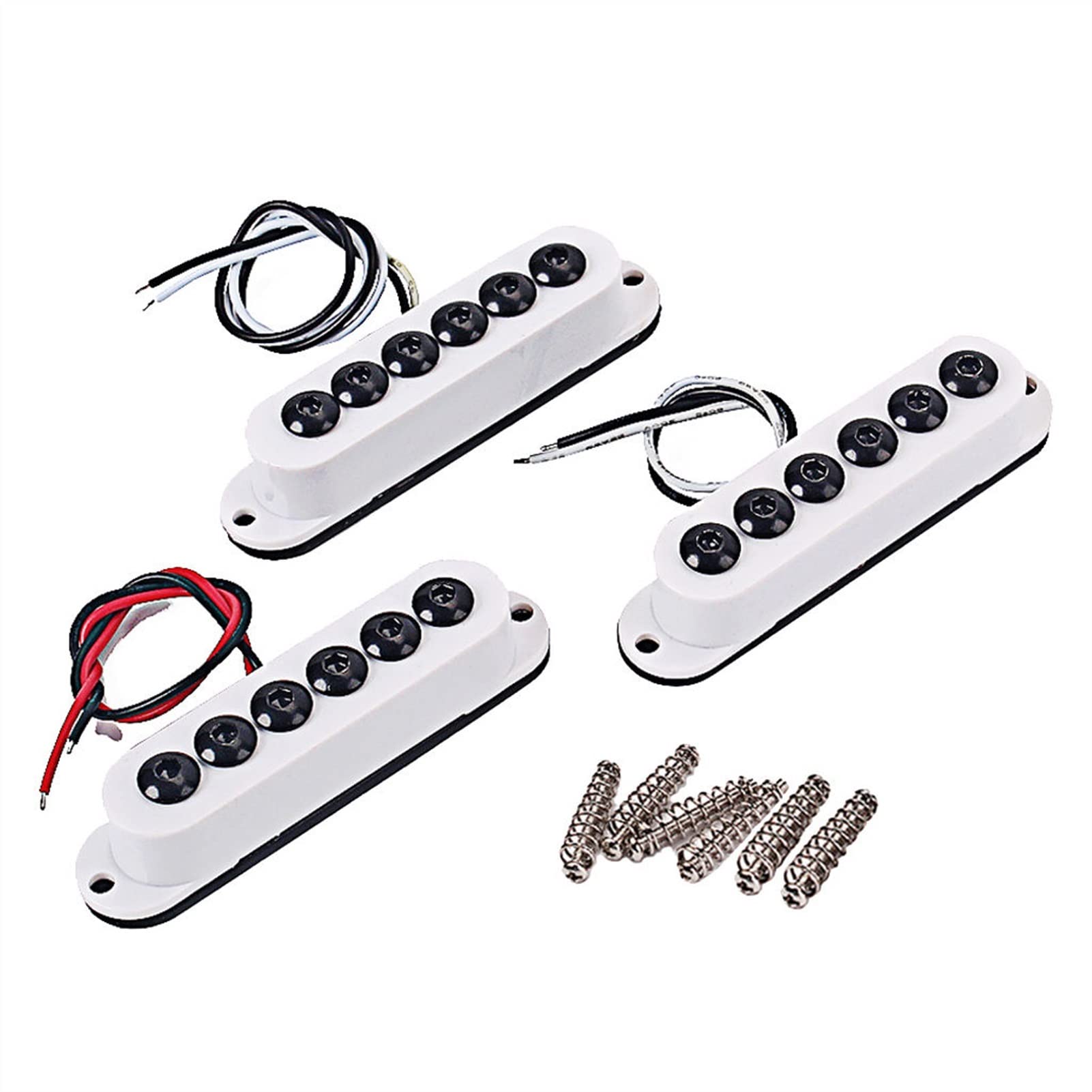 Electric Guitar Pickup Set - 3 Single Coil Pickups (48mm/50mm/52mm) for 6-String Guitars - Replacement Parts & Accessories for Fender Stratocaster Style Guitars - Perfect for Rock, Blues & Jazz Performances