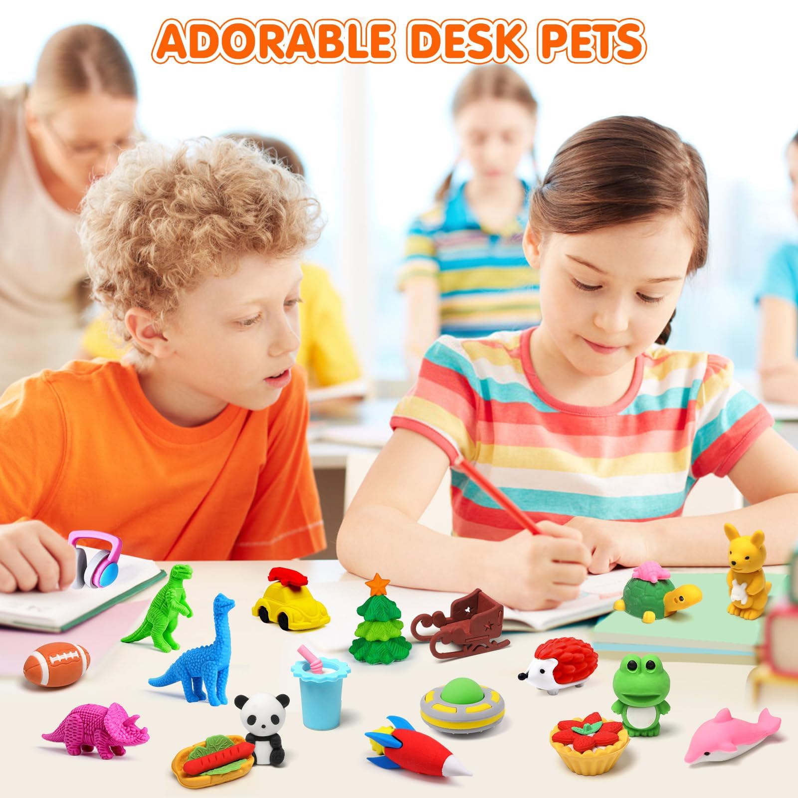 100-Pack 3D Animal Puzzle Erasers - Fun Take Apart Desk Pets for Kids, Bulk Classroom Prizes, Party Favors & School Supplies - Perfect for Treasure Boxes, Goodie Bags & Back-to-School Gifts (Random Styles) - Great for Learning, Playtime & Creative Fun