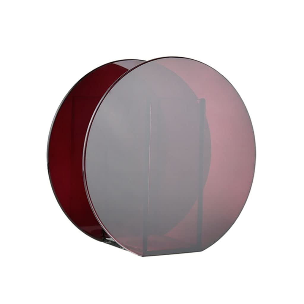 Nordic Transparent Glass Flower Vase - Modern Hydroponic Vase for Home & Office Decor, Living Room Centerpiece, Desktop Decoration (Dark Red) | Perfect for Fresh Flowers, Artificial Arrangements & Minimalist Interior Design