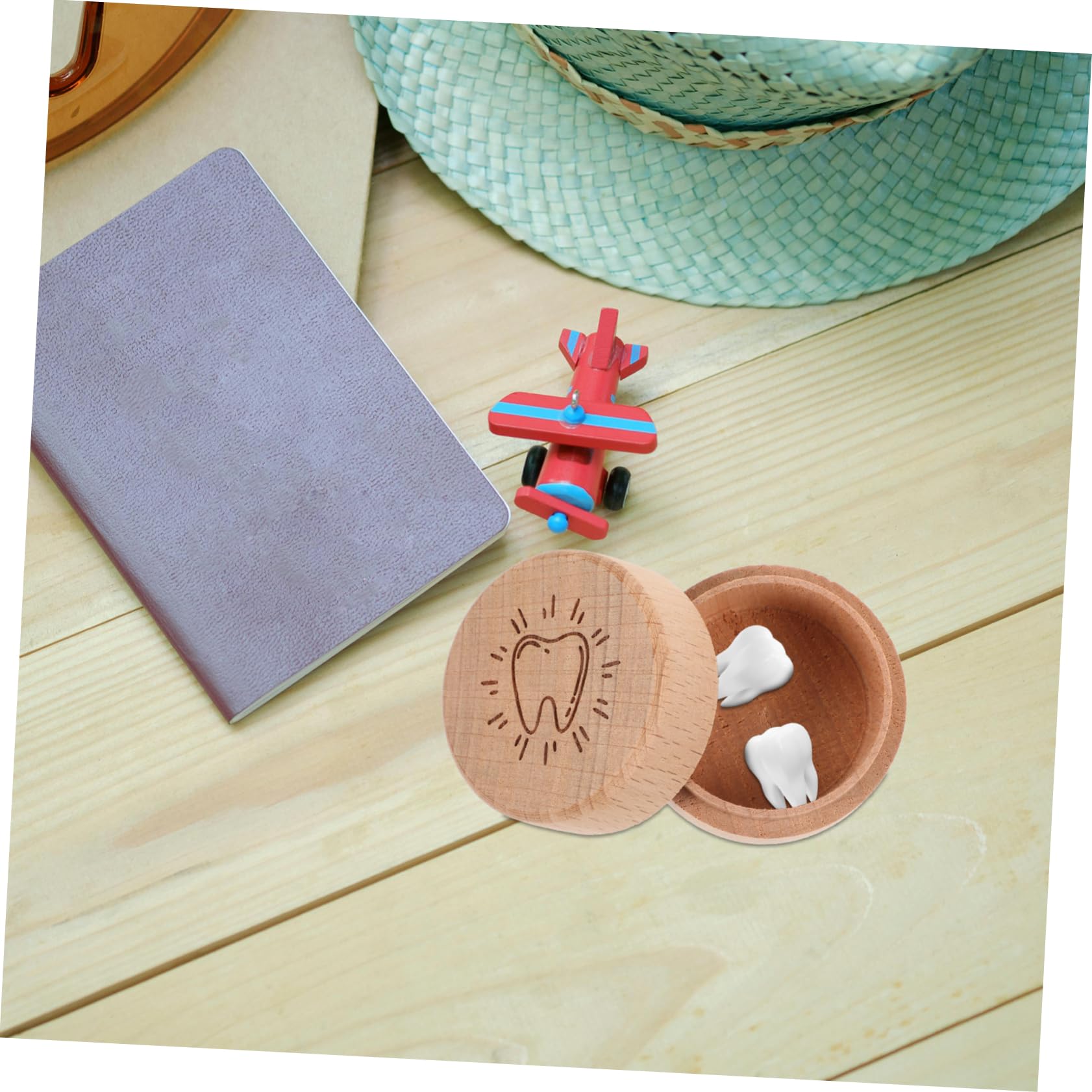 Ciieeo 2-Piece Children's Tooth Keepsake Box Set - Cartoon Design Baby Teeth & First Hair Storage Container - Perfect for Baby Shower Gifts & Childhood Memory Preservation