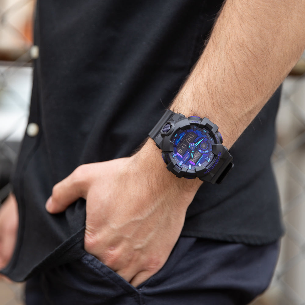 Casio G-Shock GA700VB-1A Virtual Blue Series Digital Sport Watch for Men - Durable, Shock-Resistant, Waterproof - Perfect for Outdoor Adventures, Workouts, and Everyday Wear