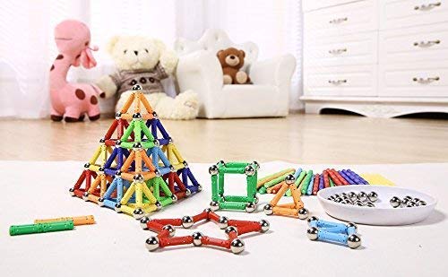 Veatree 206Pcs Magnetic Building Sticks Blocks Set - STEM Educational Construction Toys for Kids & Adults, 3D Puzzle with Storage Bag - Perfect for Classroom, Home Learning & Creative Play