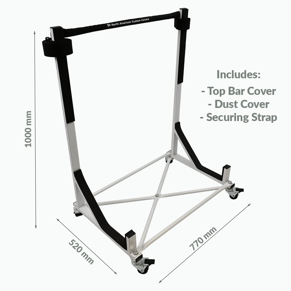 Heavy-Duty Hardtop Stand Storage Cart with Securing Strap & Universal Dust Cover - Perfect for Jeep Wrangler, Bronco & Off-Road Vehicle Top Storage