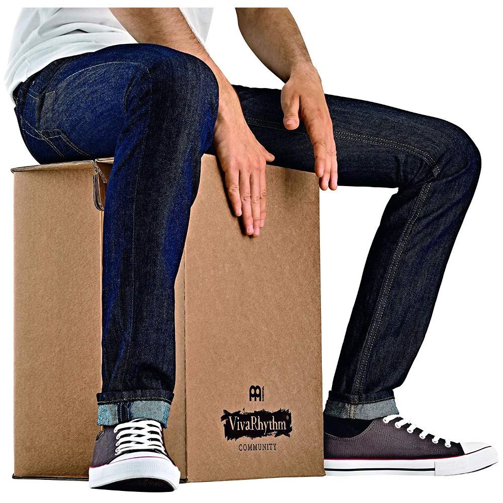 Foldable Pop-Up Cardboard Cajon-2-Go with Internal Snares - Portable Travel Cajon Drum for Beginners & Professionals - Perfect for Camping, Beach, Travel & Live Performances