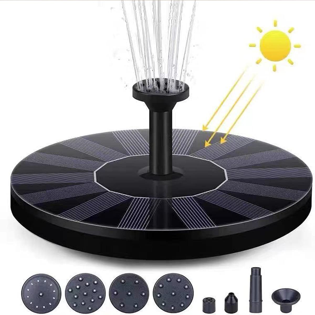 Upgraded 1.4W Solar Fountain Pump for Bird Bath - Floating Solar Powered Water Pump Kit for Garden, Pond, Pool & Outdoor Decor | Perfect for Bird Baths, Small Ponds & Backyard Water Features