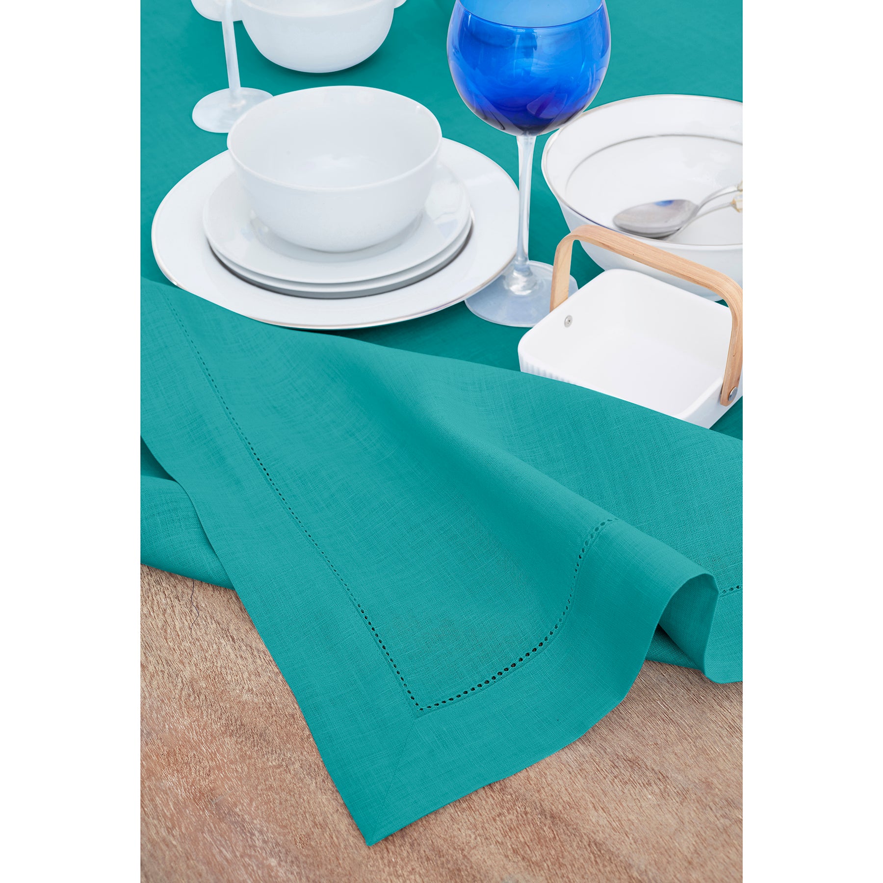 Elegant Classic Hemstitch Tablecloth - Premium Cotton Dining Table Cover for Formal & Casual Settings - Perfect for Weddings, Parties & Everyday Use