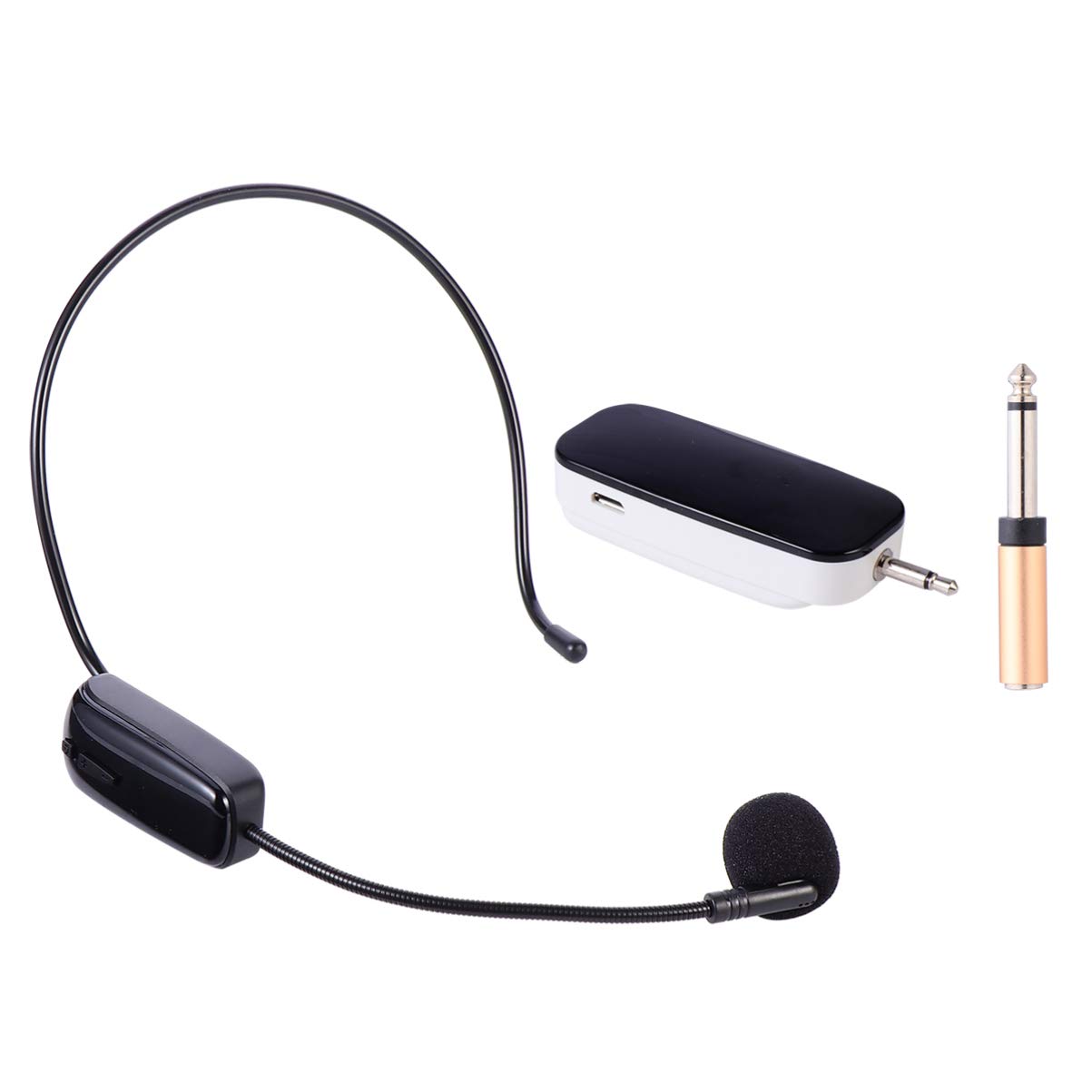 HEALLILY Wireless Microphone Headset UHF System - Fitness, PA & Voice Amplifier for Speakers (Black) | Ideal for Gym Instructors, Public Speaking & Karaoke