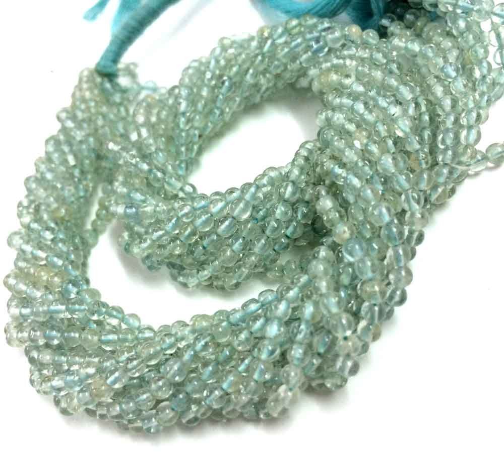 Premium AAA Quality Blue Aquamarine Smooth Round Loose Gemstone Beads - 13 Inch Strand for Jewelry Making, Necklace & DIY Crafts (Faceted Wholesale Lot) - Perfect for Birthstone Jewelry, Healing Crystals & Boho Fashion Accessories