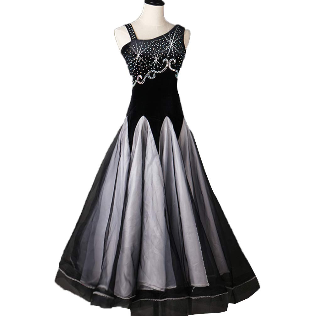 BFBSMZD Women's Sleeveless Ballroom Dance Dress - Flamenco, Waltz, Tango & Salsa Performance Costume for Competition & Stage Shows | Professional Latin Dancewear for Performances, Recitals & Dance Events
