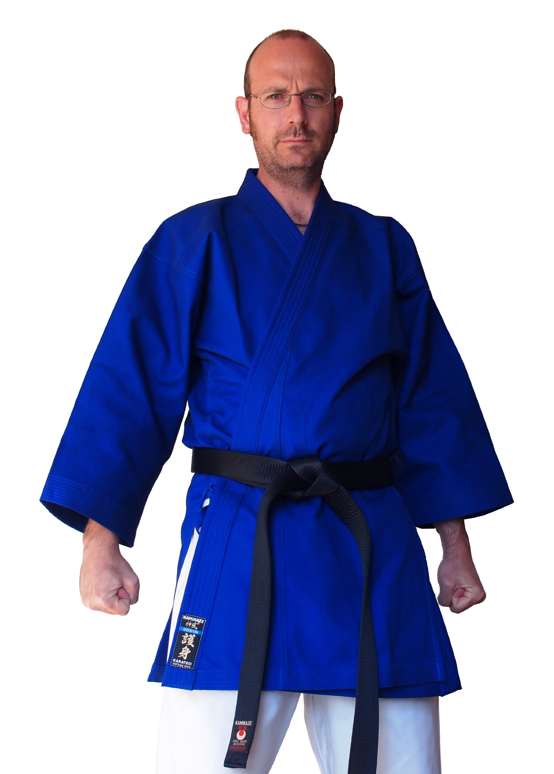 America-Goshin Karate Gi Jacket - Blue 100% Cotton Martial Arts Uniform for Training & Competition | Lightweight & Durable for Karate, Taekwondo & MMA