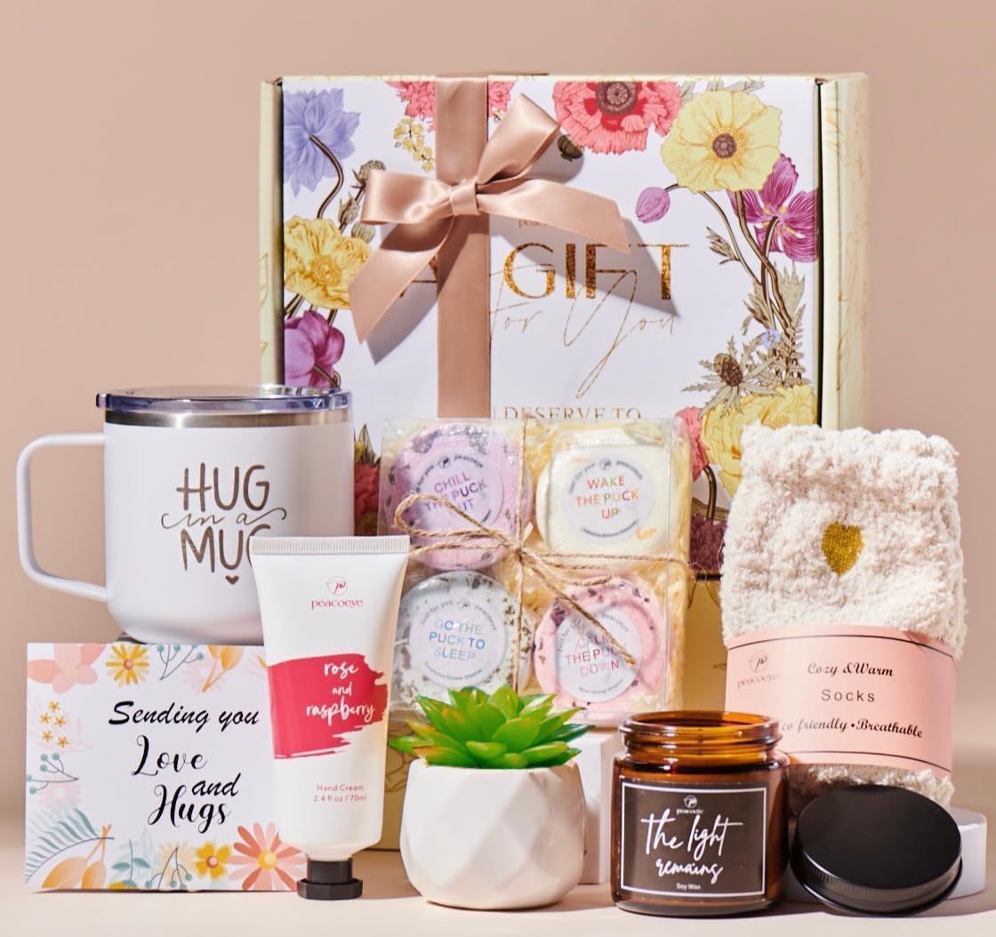 Luxury Spa Gift Basket for Women - Self Care Package with Relaxing Essentials for Mom, Wife, Grandma & Best Friends | Valentine's Day, Get Well Soon, Thinking of You & Holiday Gifts | Stress Relief & Feel Better Present for Women