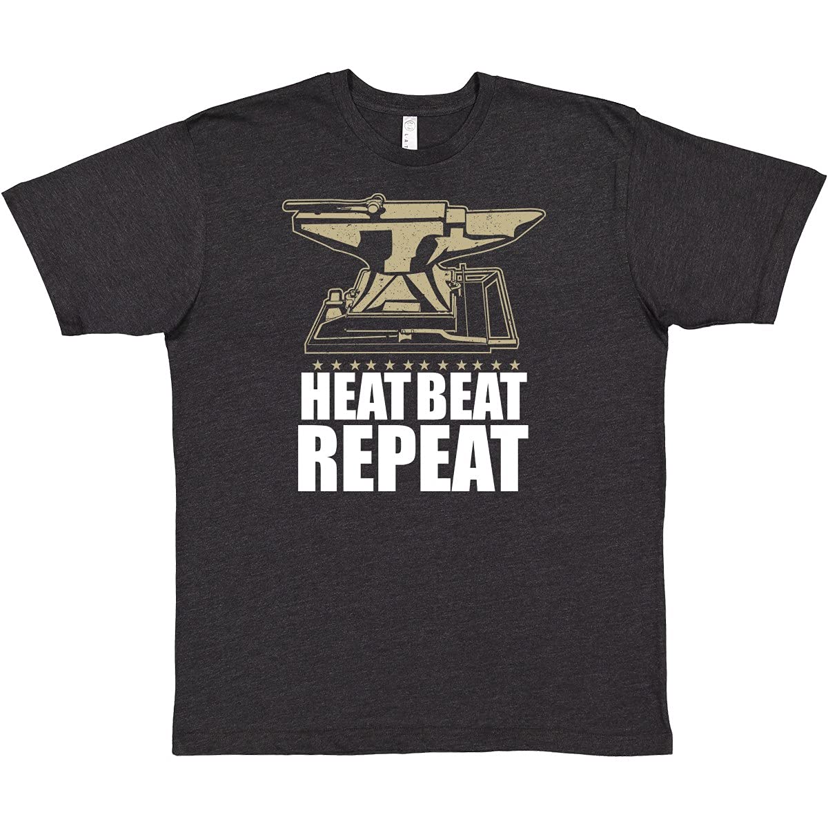 Inktastic Blacksmith Farrier Heat Beat Repeat T-Shirt - Comfortable Cotton Tee for Metalworkers, Equestrians & Craft Lovers - Perfect for Workshops, Forging & Casual Wear