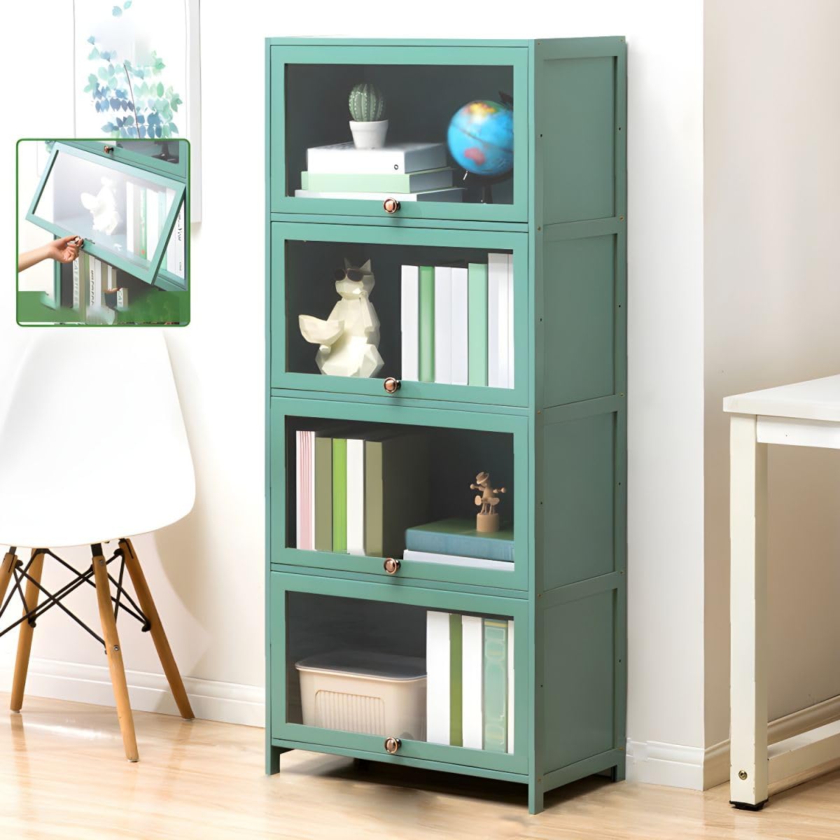 KWOKING Modern Bamboo Bookcase - 23.6