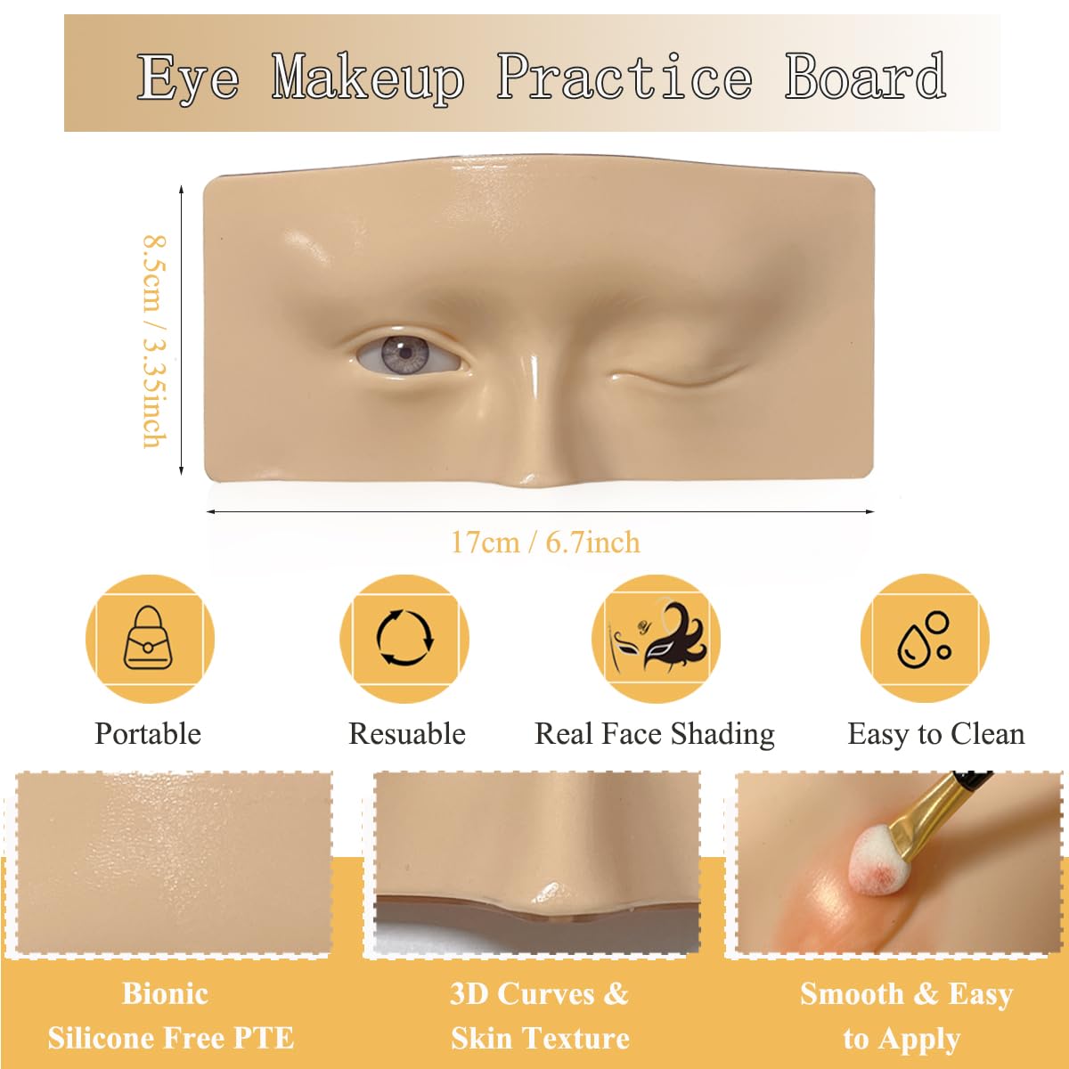 3D Reusable Makeup Practice Mannequin Head - Professional & Beginner Friendly for Cosmetology Training, Beauty School, and Home Practice | Perfect for Makeup Artists, Students, and DIY Enthusiasts