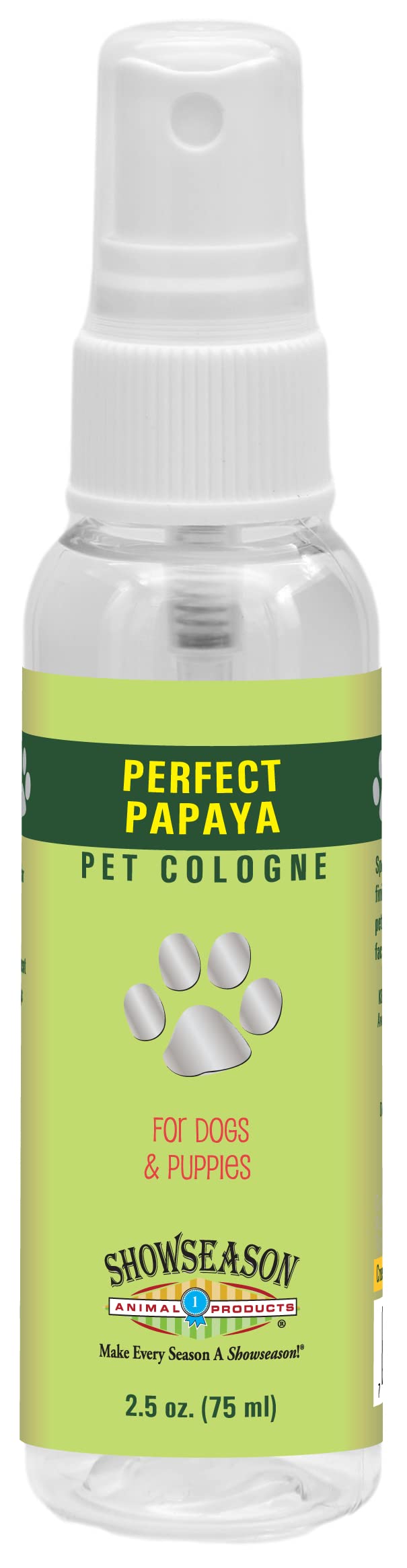 Showseason® Perfect Papaya Dog Cologne 2.5 oz - Long Lasting Dog Perfume & Deodorizing Spray for Fresh Smelling Pets | Great for Grooming, Travel & Daily Use