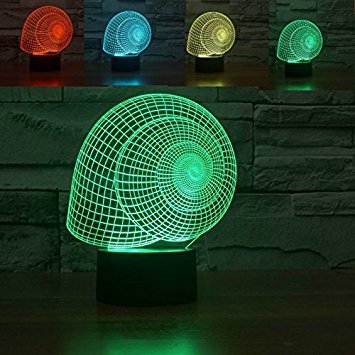 3D Snail Shell Night Light - Touch Control LED Table Lamp with 7 Color Changing Modes, Optical Illusion Desk Decor for Kids Room, Christmas Gift, Birthday Present, Home Decoration (Perfect for Bedtime, Nursery, and Party Lighting)