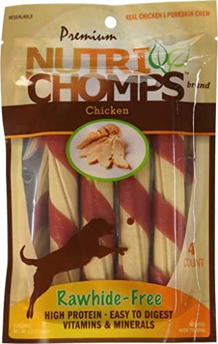 Scott Pet Premium Nutri Chomps Chicken Wrapped Twists - 4 Count (Pack of 3) | Natural Dog Chews for Teeth Cleaning & Anxiety Relief | Perfect for Medium to Large Breed Dogs