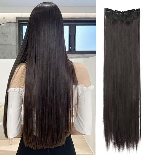 straight dark brown