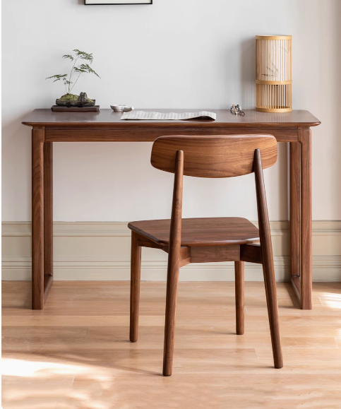 Premium Black Walnut Solid Wood Writing Desk - Handcrafted Home Office Desk for Study & Work - Elegant Modern Design for Professionals & Students