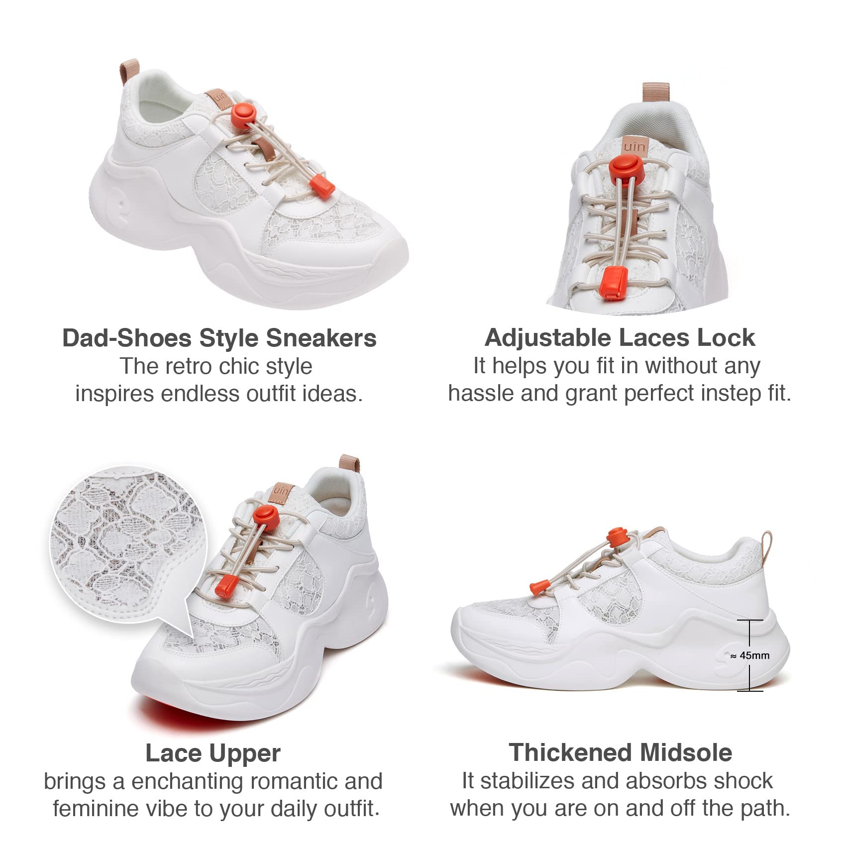 **UIN Women's Chunky Fashion Sneakers - Comfortable Walking Shoes for Women, Casual Art Painted Dad Shoes, Palma Style (Size 5) | Perfect for Travel, Daily Wear & Street Fashion**