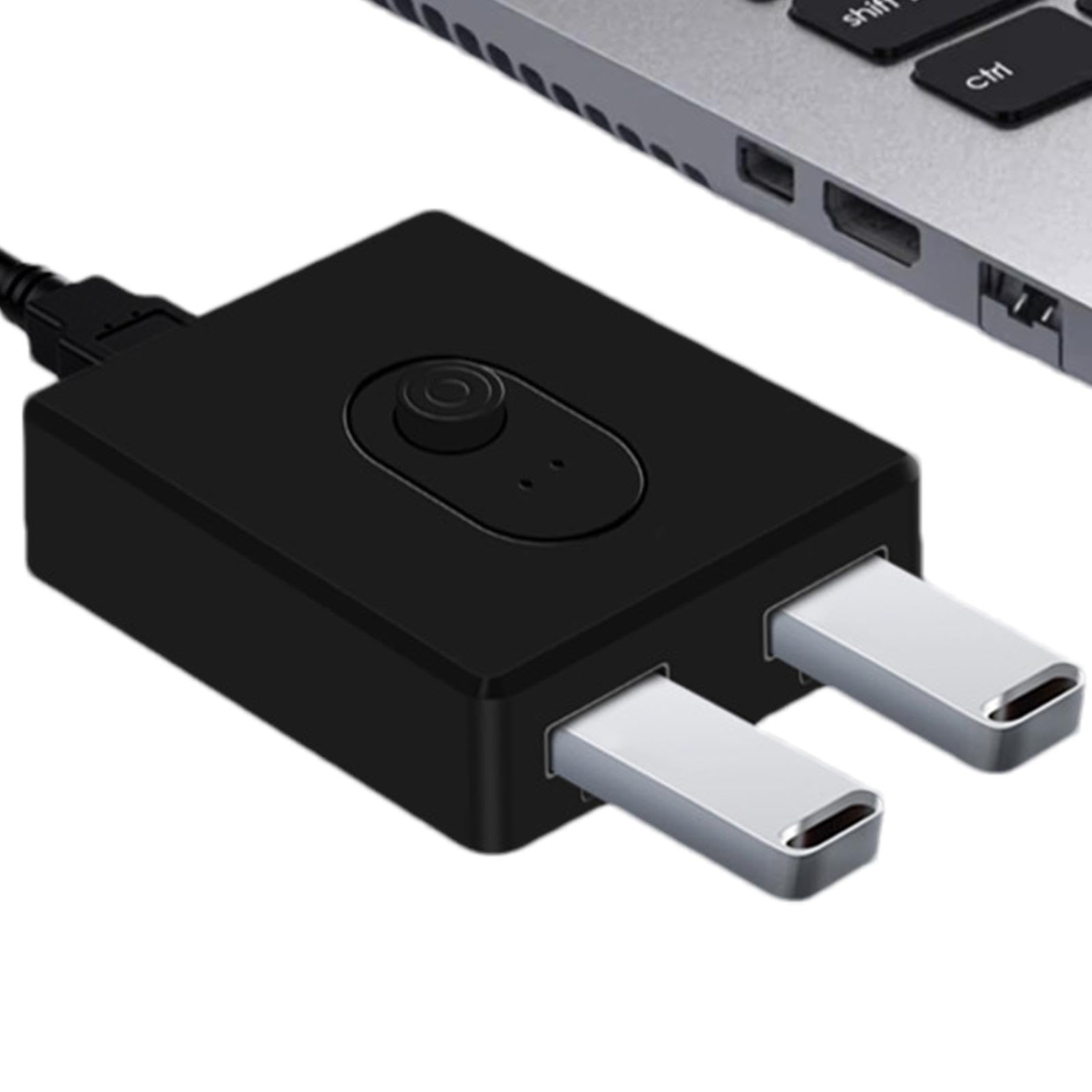 Eoixuqba USB 2.0 Switcher - 2-Port USB Sharing Hub for PC, Keyboard, Mouse, Printer & Scanner | Bidirectional 2-in-1-Out/1-in-2-Out Selector | Perfect for Home Office & Multi-Device Workstations