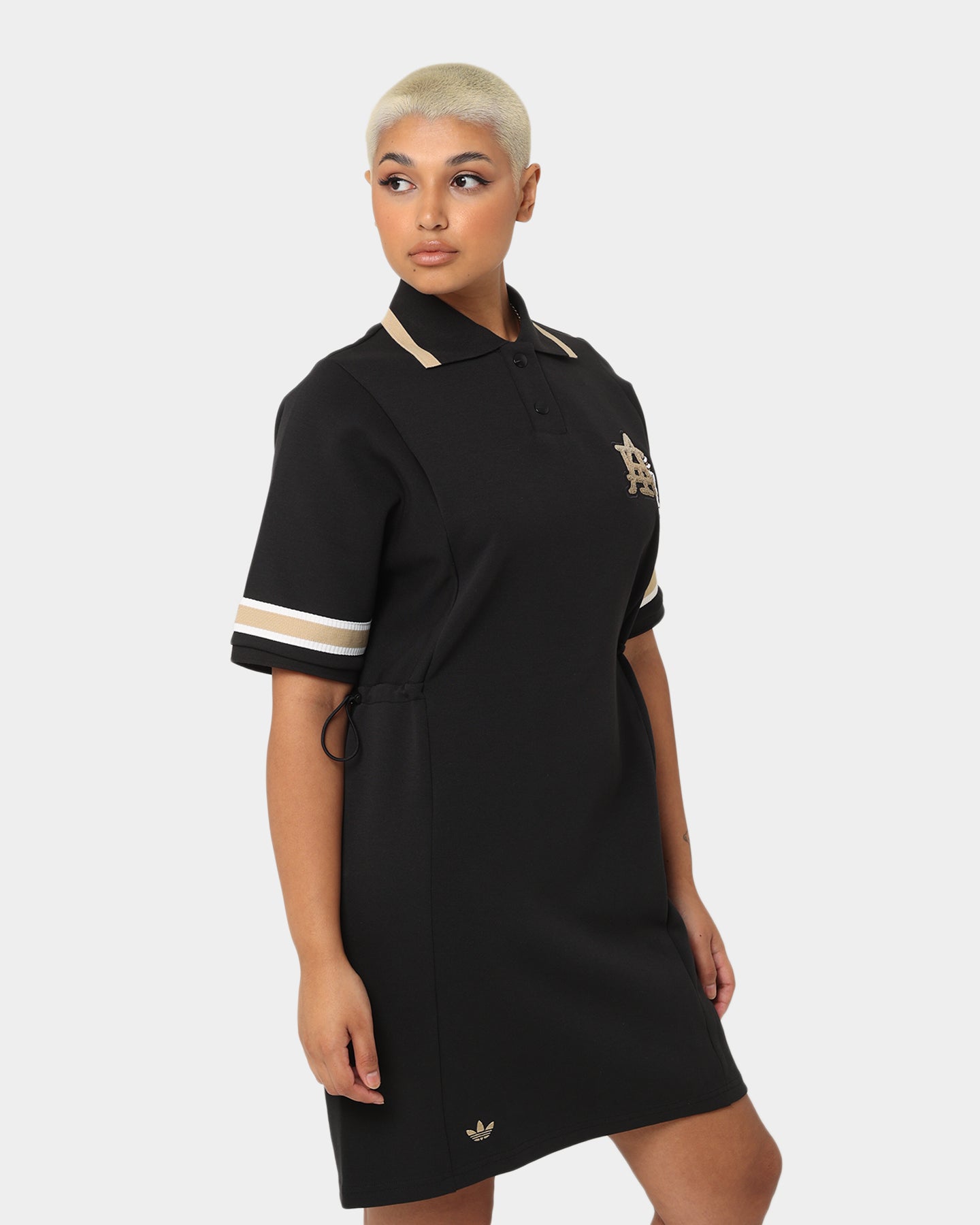 Adidas Women's Modern Collegiate Polo Dress - Black | Athletic Casual Wear for Women | Perfect for Golf, Tennis & Everyday Outfits