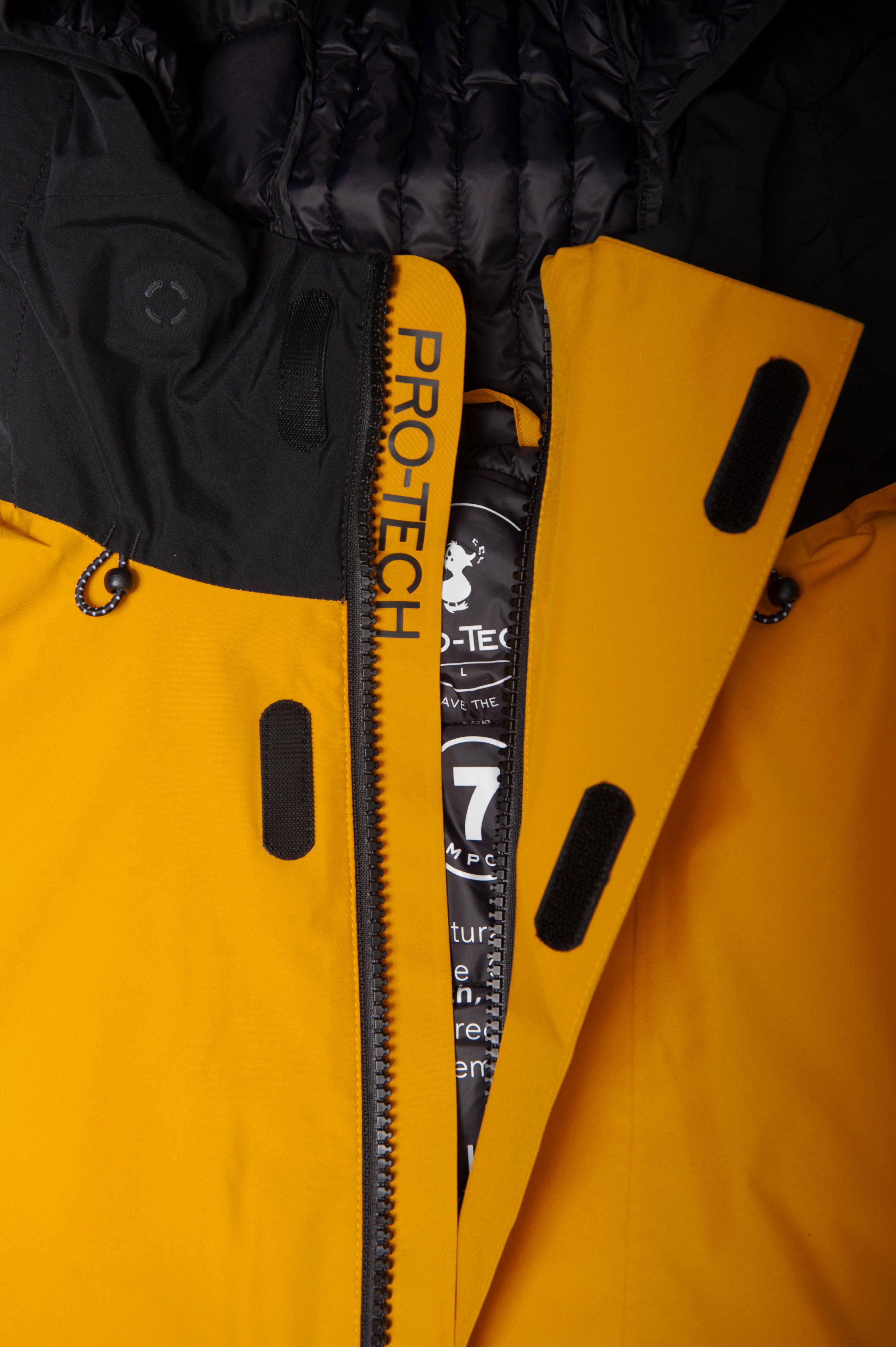 COMPOUND X Save The Duck Hooded Alvaro Parka Jacket - Waterproof Winter Coat for Men & Women | Golden & Black | Outdoor Hiking, Skiing, Snowboarding