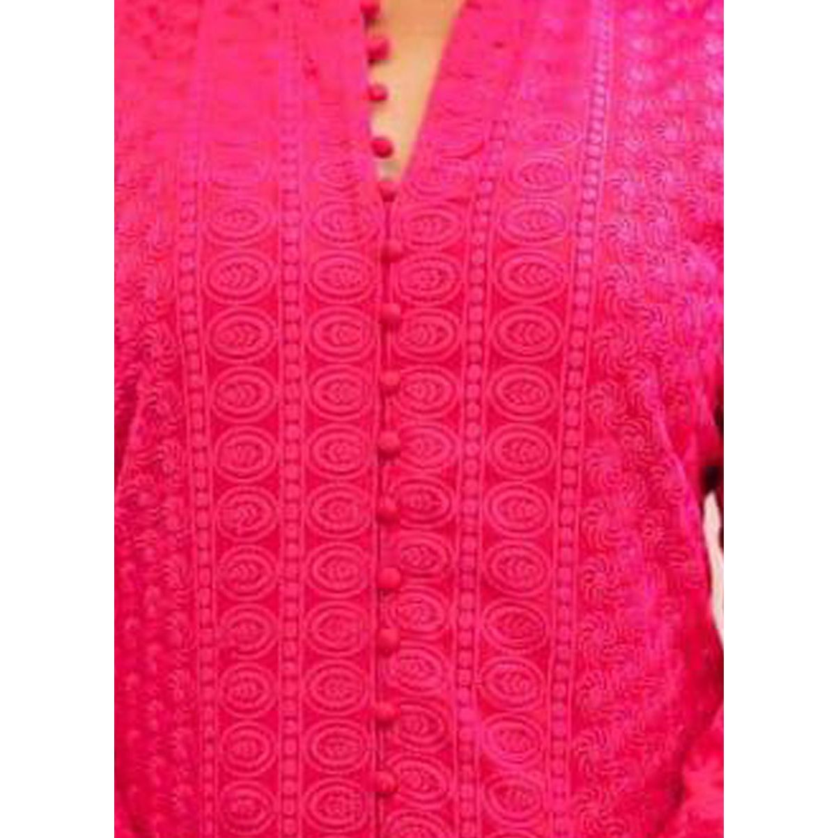 Lakhnavi Chikankari Kurta for Women - Elegant Dark Pink Embroidered Kurti | Perfect for Festivals, Weddings & Ethnic Occasions