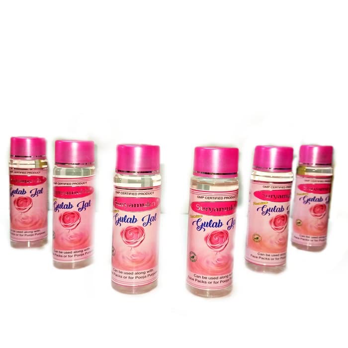 **Suryamukhi Pure Rose Water Spray – 720ml (6-Pack) | Natural Face Toner & Hydrating Mist for Skin Care | Cooking & Baking Ingredient | Floral Aromatherapy & DIY Beauty**    *(Use for refreshing facial mist, soothing sunburn, enhancing desserts, or as a natural perfume!)*