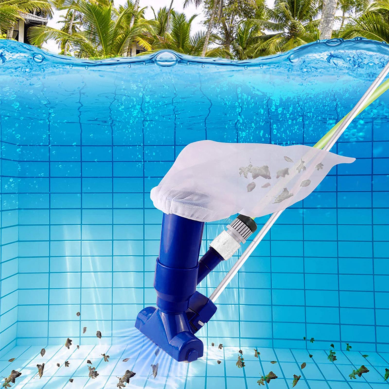 Alueeu Automatic Pool Vacuum Cleaner for Above Ground Pools - Portable Robotic Pool Cleaner with Brush for Efficient Cleaning | Perfect for Inground & Above Ground Pools, Backyard Maintenance