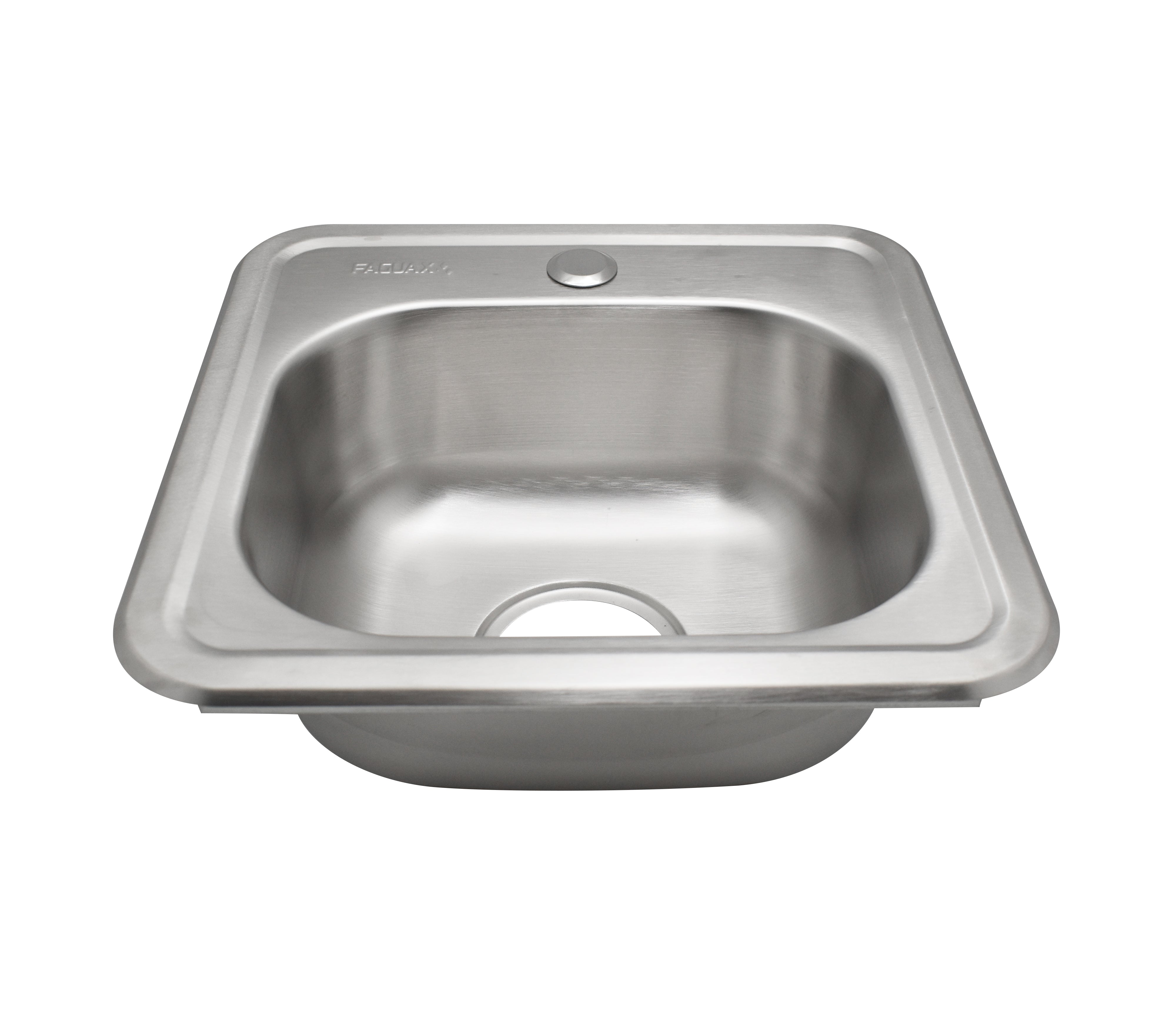 Faguax 380x380x150mm Stainless Steel Single Bowl Kitchen Sink - Perfect for Modern Homes, Restaurants & RV Camping