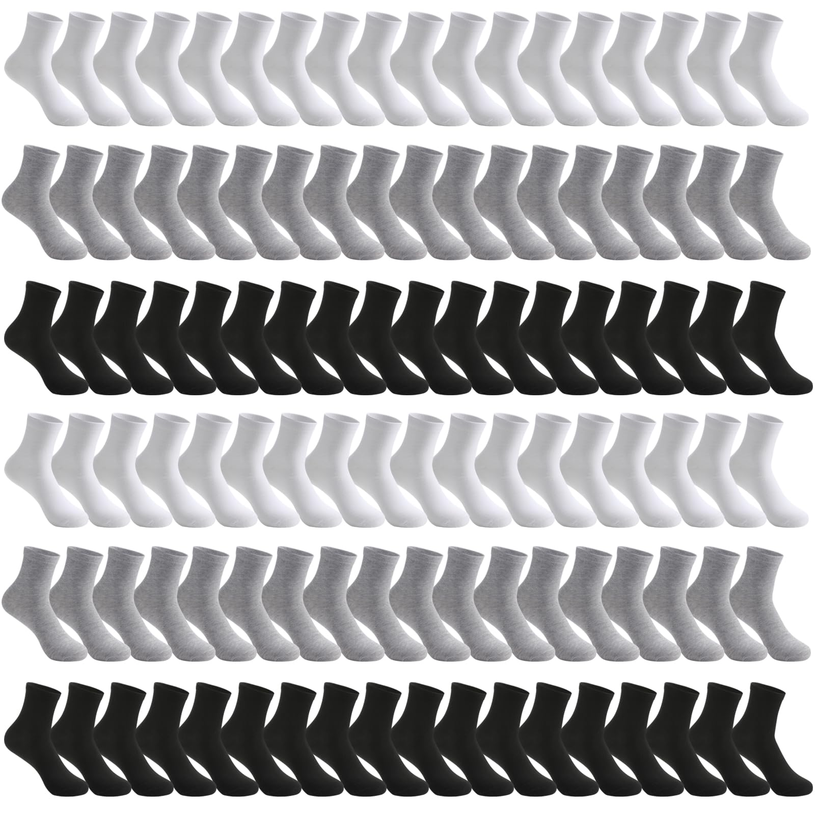 300 Pairs Mens Athletic Socks - Moisture Wicking Bulk Pack for Sports & Casual Wear