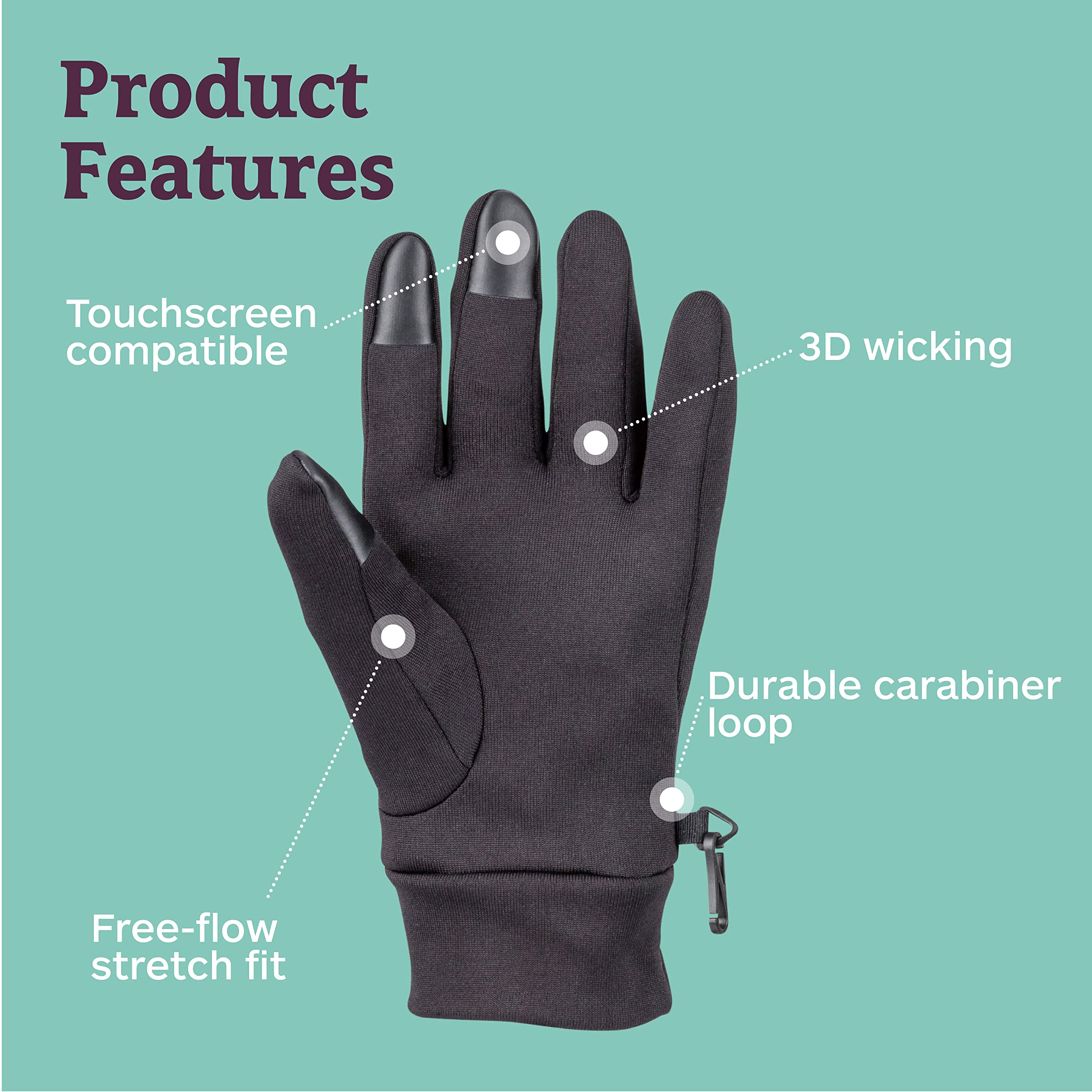MARMOT Power Stretch Connect Glove - Winter Thermal Gloves for Men & Women, Touchscreen Compatible, Outdoor Skiing, Hiking, Snowboarding & Cold Weather Activities