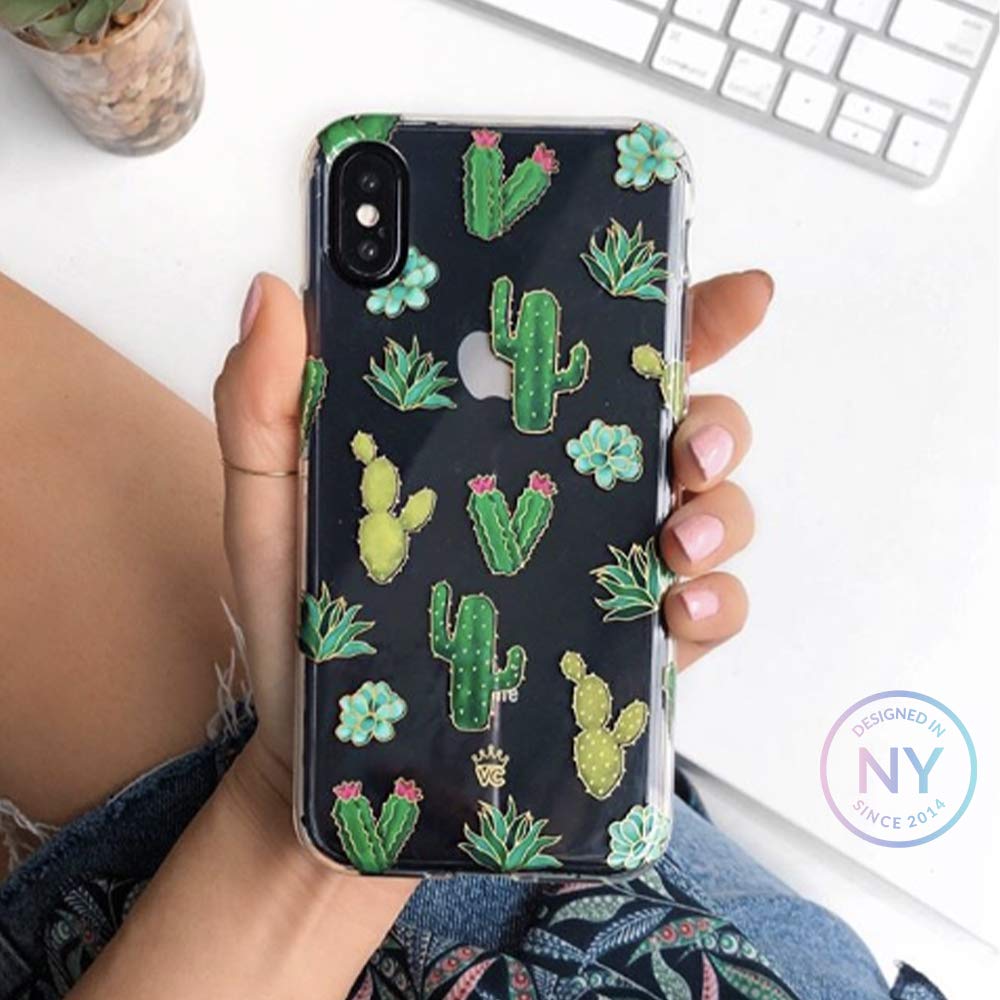 VELVET CAVIAR iPhone 7 Plus & 8 Plus Case - Cactus Design Clear Protective Phone Cover for Women & Girls | Slim Shockproof Case for Daily Use, Work & Travel