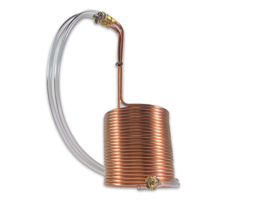 Premium 60ft Copper Immersion Wort Chiller for Home Brewing - Fast Cooling for Beer, Wine & Mead Making - Perfect for Homebrewers & Craft Breweries