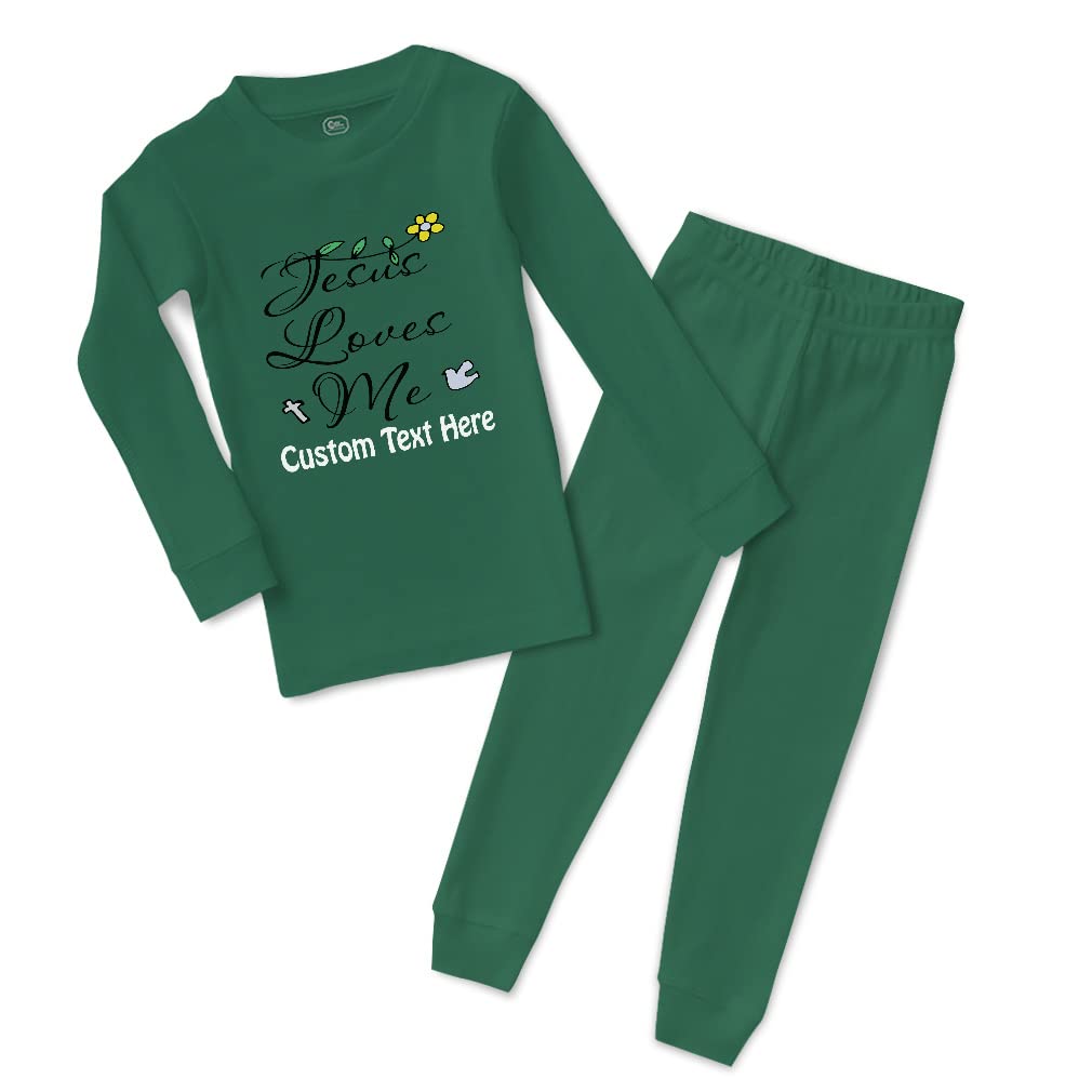 Custom Cotton Toddler Pajamas for Boys & Girls - Jesus Loves Me Christian Design | Soft Snug Fit Sleepwear for Bedtime & Family Photos