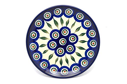 Handmade Polish Pottery Bread & Butter Plate (6.25 Inch) - Peacock Design - Durable Stoneware for Breakfast, Dining & Home Decor