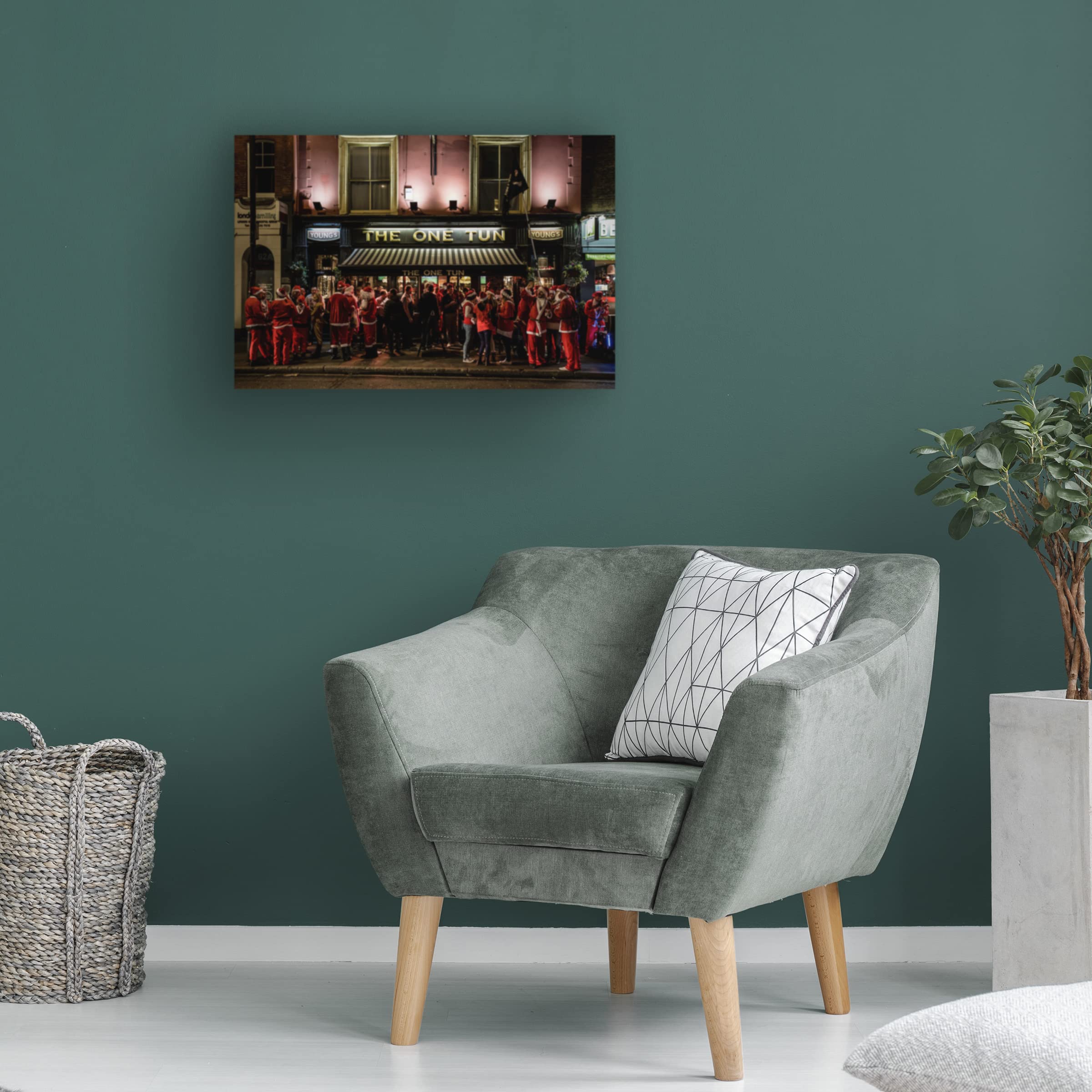 Trademark Fine Art 'Santa's Teambuilding' Canvas Wall Art by Walde Jansky - Perfect for Christmas Office Decor & Holiday Home Decoration