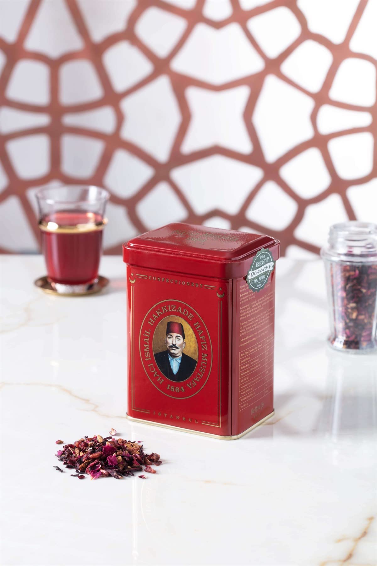 Hafiz Mustafa 1864 Istanbul Pomegranate Fruit Tea - Premium Herbal Tea Blend for Relaxation & Wellness - Perfect Gift for Birthday, Christmas, Anniversary & Tea Lovers - Enjoy Hot or Iced for Afternoon Tea, Office Break or Evening Relaxation