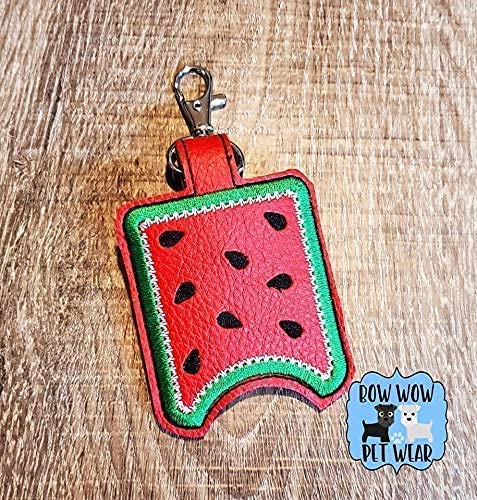 Watermelon Shaped Hand Sanitizer & Lip Balm Holder Keychain - Cute Fruit Keyring for Purse, Backpack, Gym Bag - Perfect for Travel, School, Office, and Everyday Use