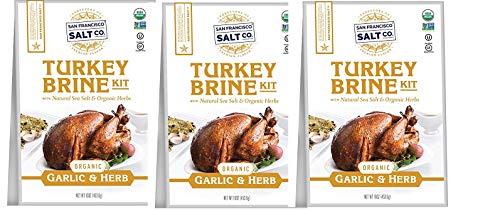 Organic Turkey Brine Kit - 16 oz. Garlic & Herb Blend (Pack of 3) | USDA Certified | Perfect for Thanksgiving, Christmas & Holiday Roasting | Enhances Flavor & Juiciness