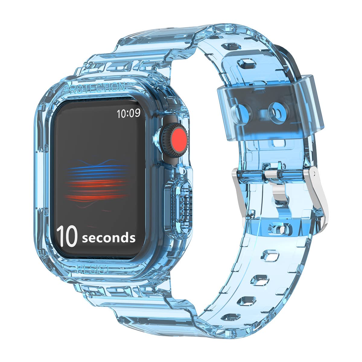 Premium Shockproof Military Protective Case with Sport Band Compatible with Apple Watch Series 7/6/5/4/3/2/1/SE (38mm 40mm 41mm 42mm 44mm 45mm) - Durable Watch Band for Men & Women | Perfect for Outdoor Activities, Workouts & Daily Wear