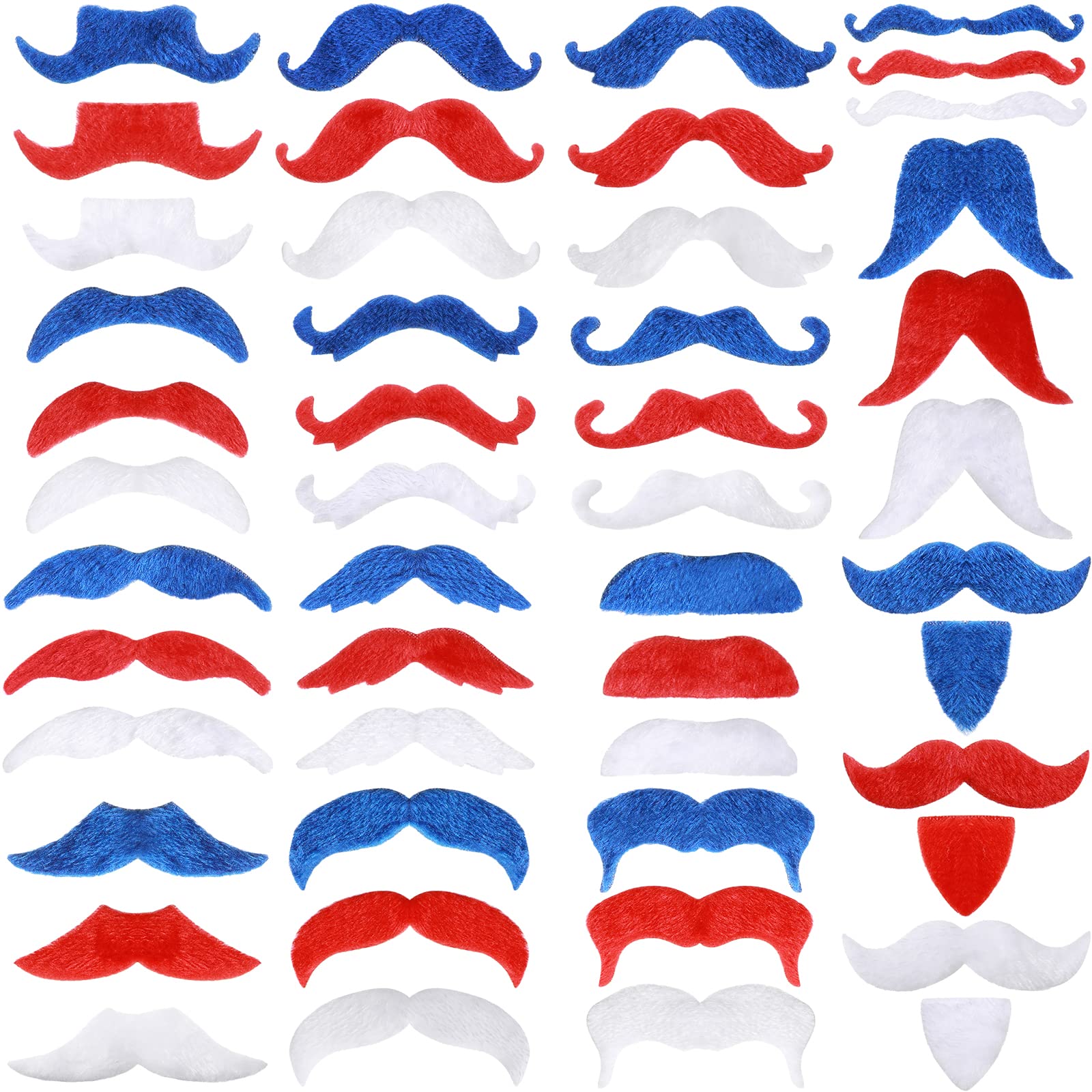48 Pieces Self-Adhesive Fake Mustaches - Novelty Costume Mustaches for Halloween, Masquerade Parties & Fiesta Events - Perfect for Cosplay, Dress-Up & Themed Celebrations