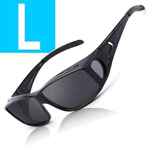 A01 Black Frame Polarized Grey Lens Wrap Around Sunglasses