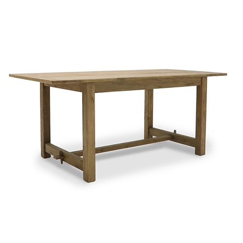 Loire Elm Dining Table 180cm - Solid Wood Farmhouse Dining Table for 6-8 People - Perfect for Kitchen, Dining Room, and Family Gatherings
